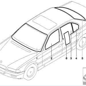 51 31 8 261 067 7' E38 Sedan 728iL ECE Voorraam Groen